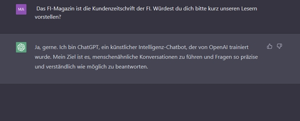 Was sagt ChatGPT eigentlich über sich selbst?